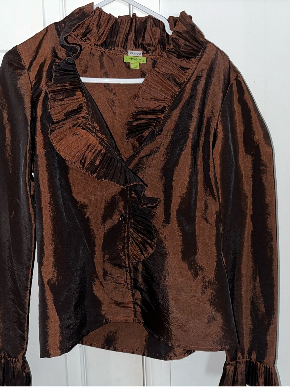 Brown Ruffle Blouse